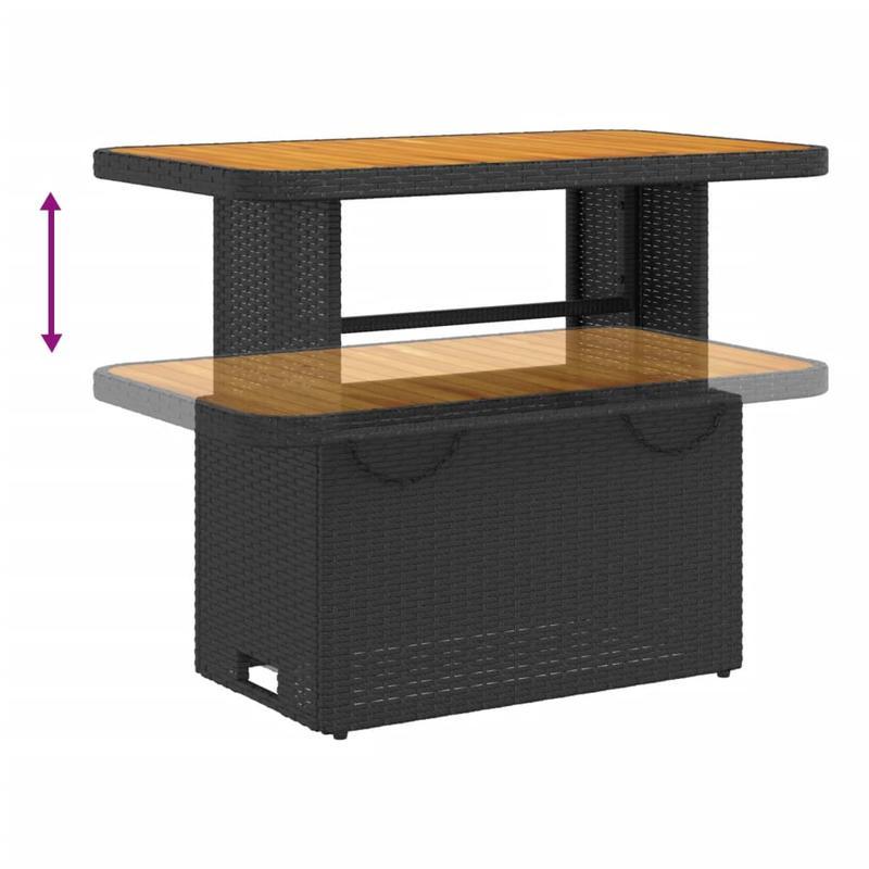 Zwarte Tuintafel – Buiten Tafel – Balkon Tafel – Patio Tafel – Tuin Meubel – Compact 90x55x71 cm – Lichtgewicht & Eenvoudig Zelf Te Monteren