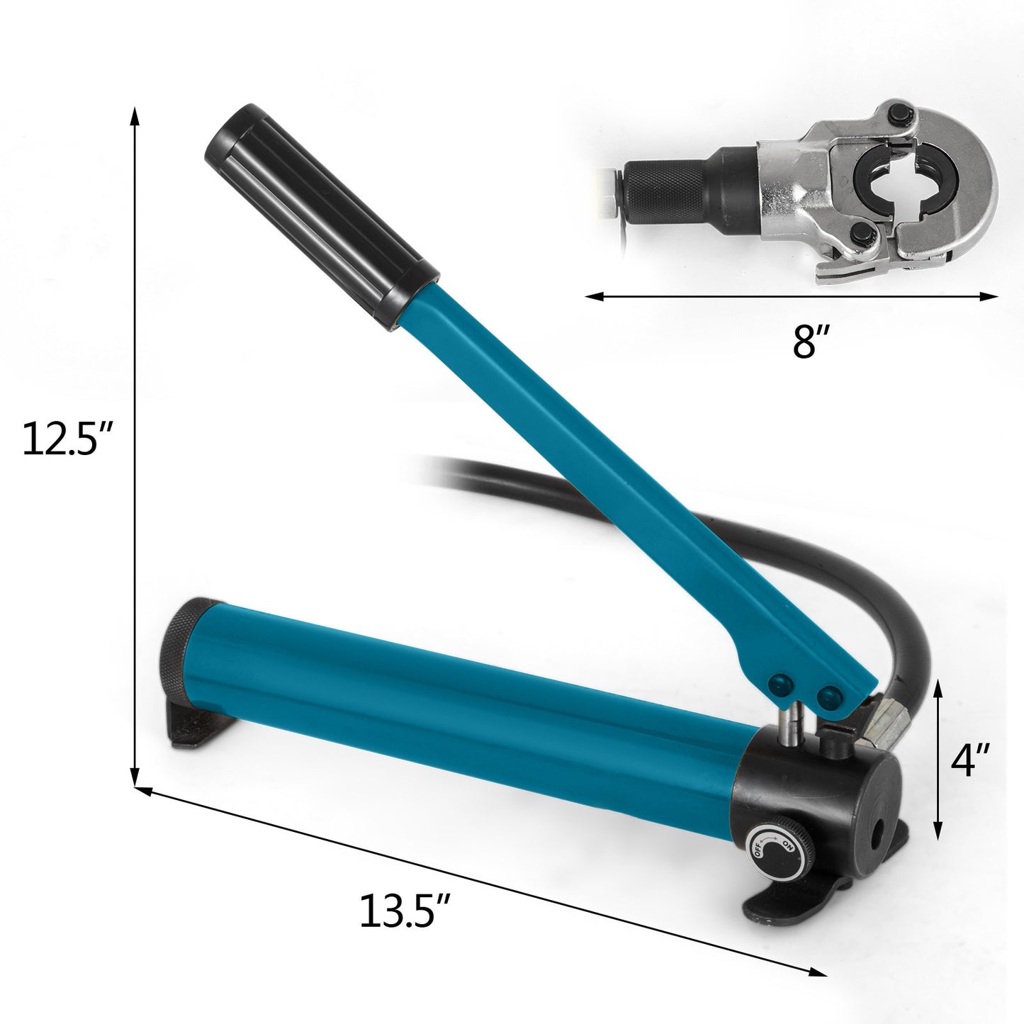 Pijptang – Pijpenbuiger – Krimptang – Buisklem – Persklem – Hydraulische perskracht 6 ton – V- en TH-vormige bekken 12-32 mm