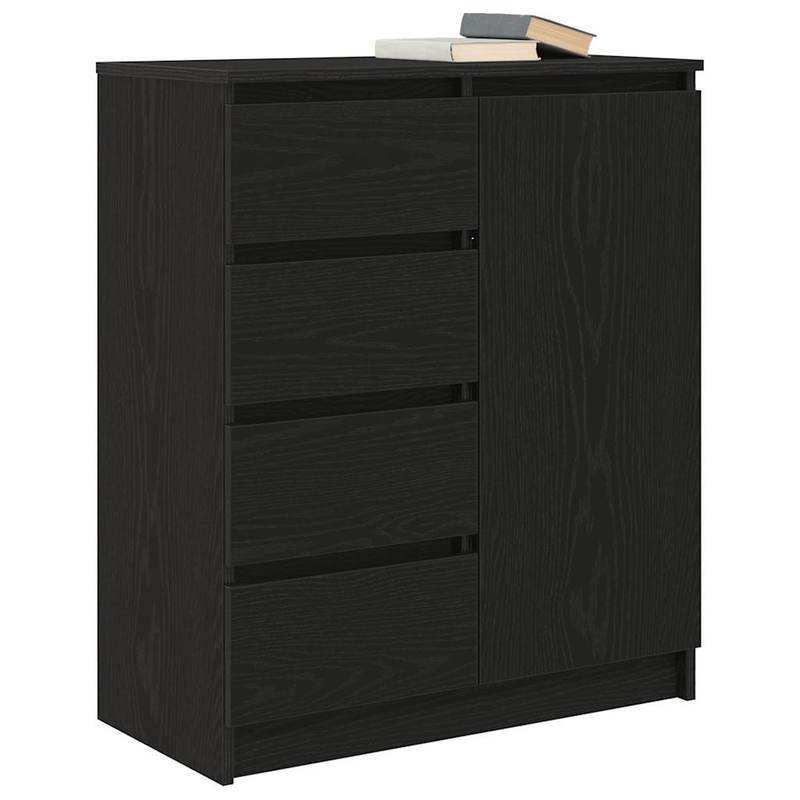 Buffetkast – Opbergkast – Dressoir – Kast – Sideboard – Zwarte Eikenlook – Lockable Laden – Compact 71x35x84 cm