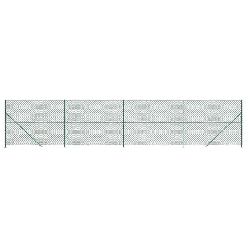 Kettinkomafrastering – Tuinafsluiting – Erfafscheiding – Beveiligingshek – Metaalomheining – Groen – 1,6x10 Meter – Weerbestendig Staal