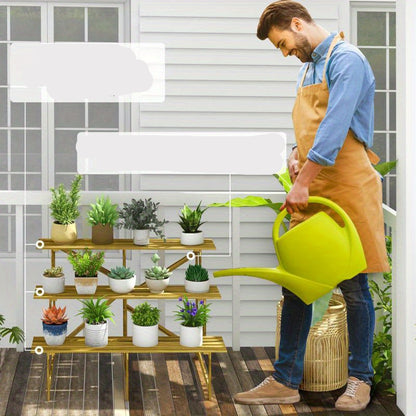 3-Laagse Houten Bloemenrek – Plantenrek – Plantenstandaard – Bloemenhouder – Kruidenrek – Weerbestendig – 120x80x78 Cm