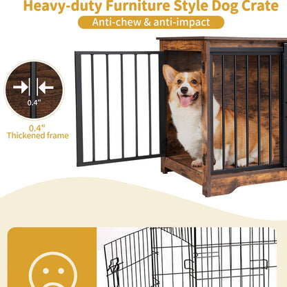 Hondenbench – Hondenkooi – Huisdierbench – Kennel – Hondenhok – Met Zijtafel Voor Extra Opbergruimte – Compact En Stevig Vezelplaat Design