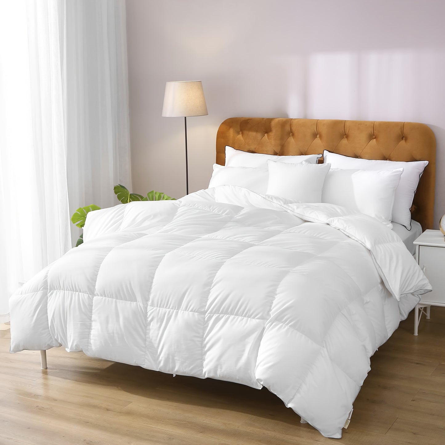 Donsdeken – Dekbed – Quilts – Slaapdeken – Ganzendonsdeken – 75% Witte Ganzendons – Soft Satijnen Katoenen Hoes – All Season Warmte – Machinewasbaar
