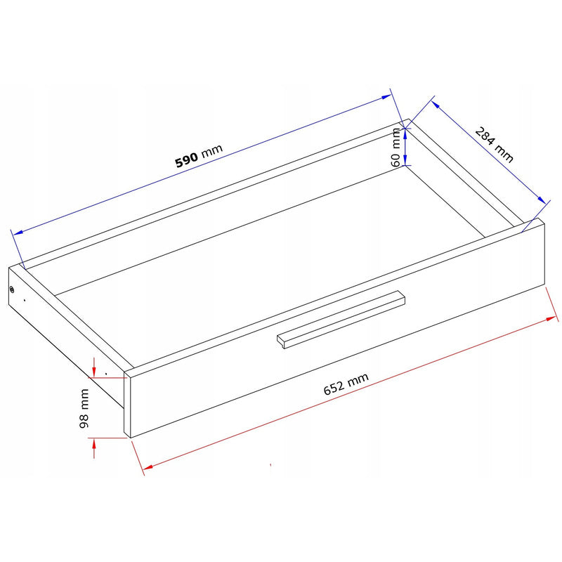 Kledingkast – Garderobekast – Opbergkast – Dressoir – Kast Met 6 Lades – Gelamineerd Met ABS-Randen – Vochtbestendig Metalen Uittreklades