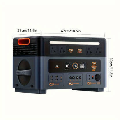 Draagbare Powerstation – Mobiele Energiecentrale – Zonnegenerator – Back-up Accu – Noodstroomvoorziening – 1872Wh LiFePO4 Capaciteit – 4800W Piekvermogen