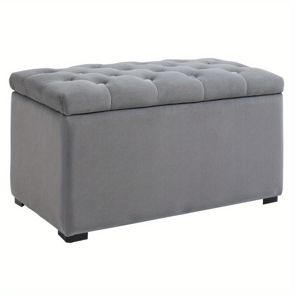 Opbergbank – Zitbank – Halbank – Opbergkist – Poef – 2-zits Inklapbaar – Gestoffeerde Zitting – 130 kg Draagvermogen – 75x40x42 cm
