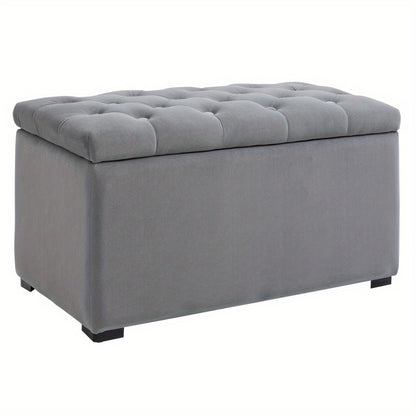 Opbergbank – Zitbank – Halbank – Opbergkist – Poef – 2-zits Inklapbaar – Gestoffeerde Zitting – 130 kg Draagvermogen – 75x40x42 cm