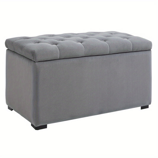 Opbergbank – Zitbank – Halbank – Opbergkist – Poef – 2-zits Inklapbaar – Gestoffeerde Zitting – 130 kg Draagvermogen – 75x40x42 cm