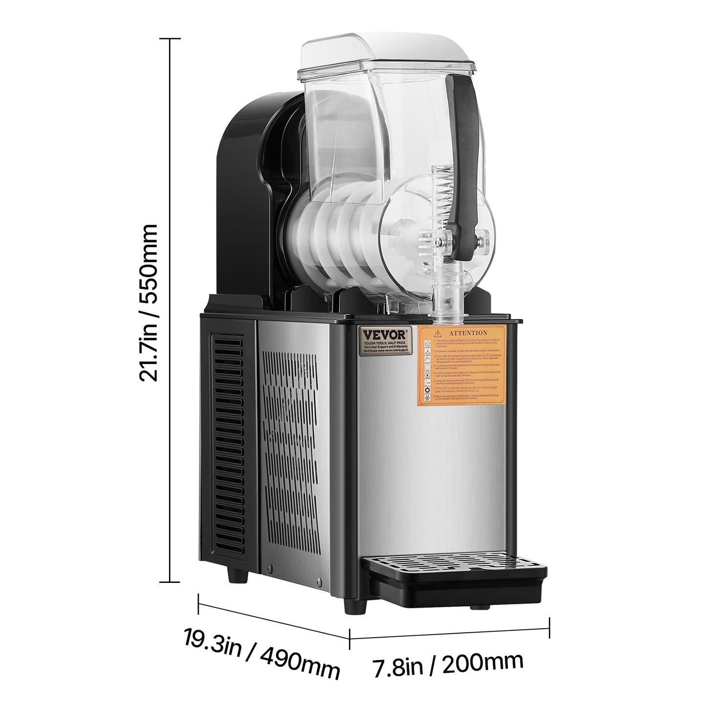 Slushymachine – Slush machine – IJsmachine – Drankenmaker – 4 Liter Inhoud – Flexibele Temperatuurinstellingen – Rvs Behuizing