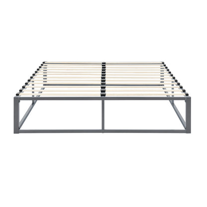 Bedframe – Metalen Bed – Bedframe Met Lattenbodem – Stabiel Bed – Tweepersoonsbed – Zwart – Stevig Gecoat Staal – Onderhoudsvriendelijk