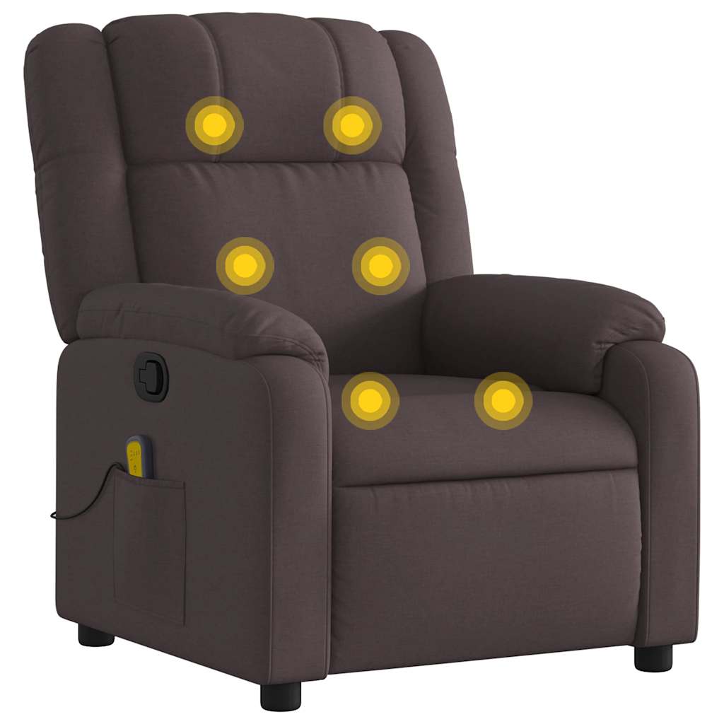 Massagestoel – Relaxstoel – Massagefauteuil – Ontspanningsstoel – Elektrische Massagestoel – Verstelbaar tot 135° – 6 Massagepunten met USB-aansluiting – Donkerbruin