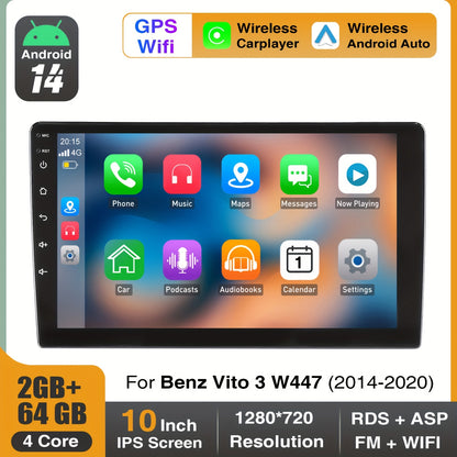 Android 14 Autoradio – Multimedia Speler – Car Stereo – Navigatie Systeem – Touchscreen Radio – 10,1 Inch HD IPS Display – Draadloze CarPlay & Android Auto