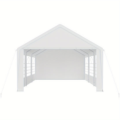 Partytent – Tent – Feesttent – Tuinpaviljoen – Evenemententent – 4x6 Meter – Waterafstotend PE Dak – Afneembare Zijwanden Met Ramen