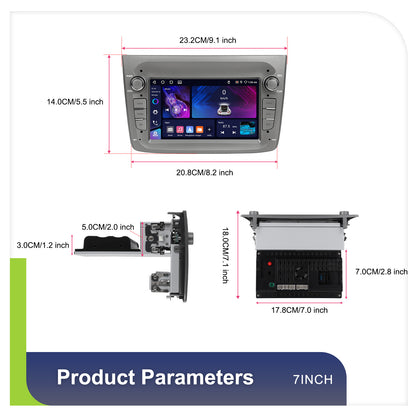Autoradio – Android Multimedia Unit – Car Radio – Auto Stereo – Auto Audio – 7 Inch HD Touchscreen – Android 15 OS – Wireless CarPlay & Android Auto – GPS Navigatie – Bluetooth 5.0 – Achteruitrijcamera & Microfoon – 4GB+64GB – WiFi Connectivity