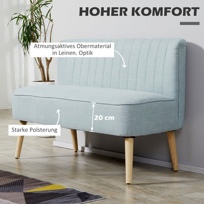 2-Zits Bank – Sofa – Loveseat – Tweezitsbank – Zitbank – Lichtgroen – Compact Formaat – Zachte Bekleding