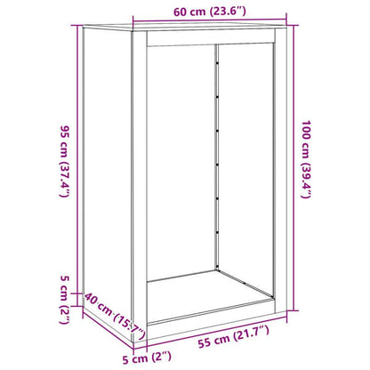 Houtopslagrek Buiten – Brandhoutrek – Houtopslag – Houtrek Tuin – Haardhoutrek – Roestvrij Staal – Compact 60x40x100 cm – Eenvoudig te Monteren
