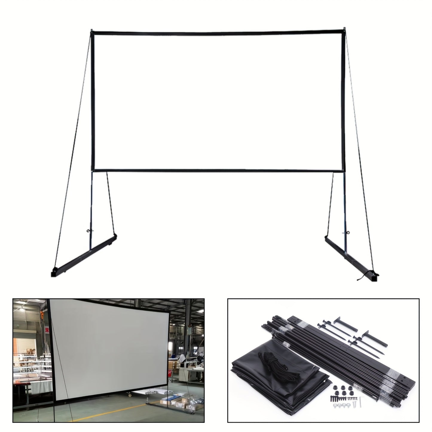 Projectiescherm – Projectiedoek – Beamerscherm – Projector Scherm – Beamer Scherm – 150 Inch – 16:9 Formaat – Draagbaar Met Statief