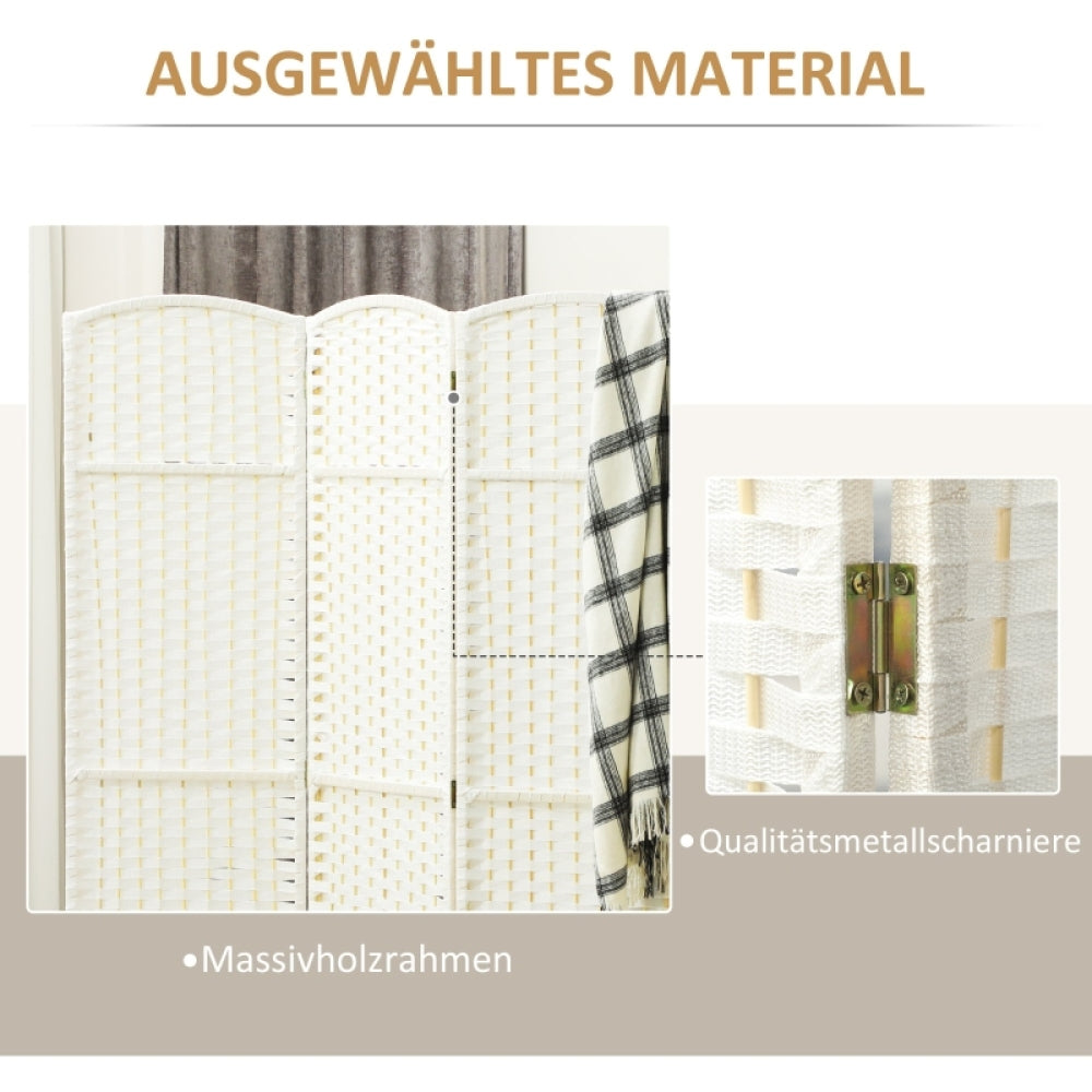 Kamerverdeler – Kamerscherm – Roomdivider – Ruimteverdeler – Vouwscherm – 4 panelen wit hout – Opvouwbaar & ruimtebesparend design