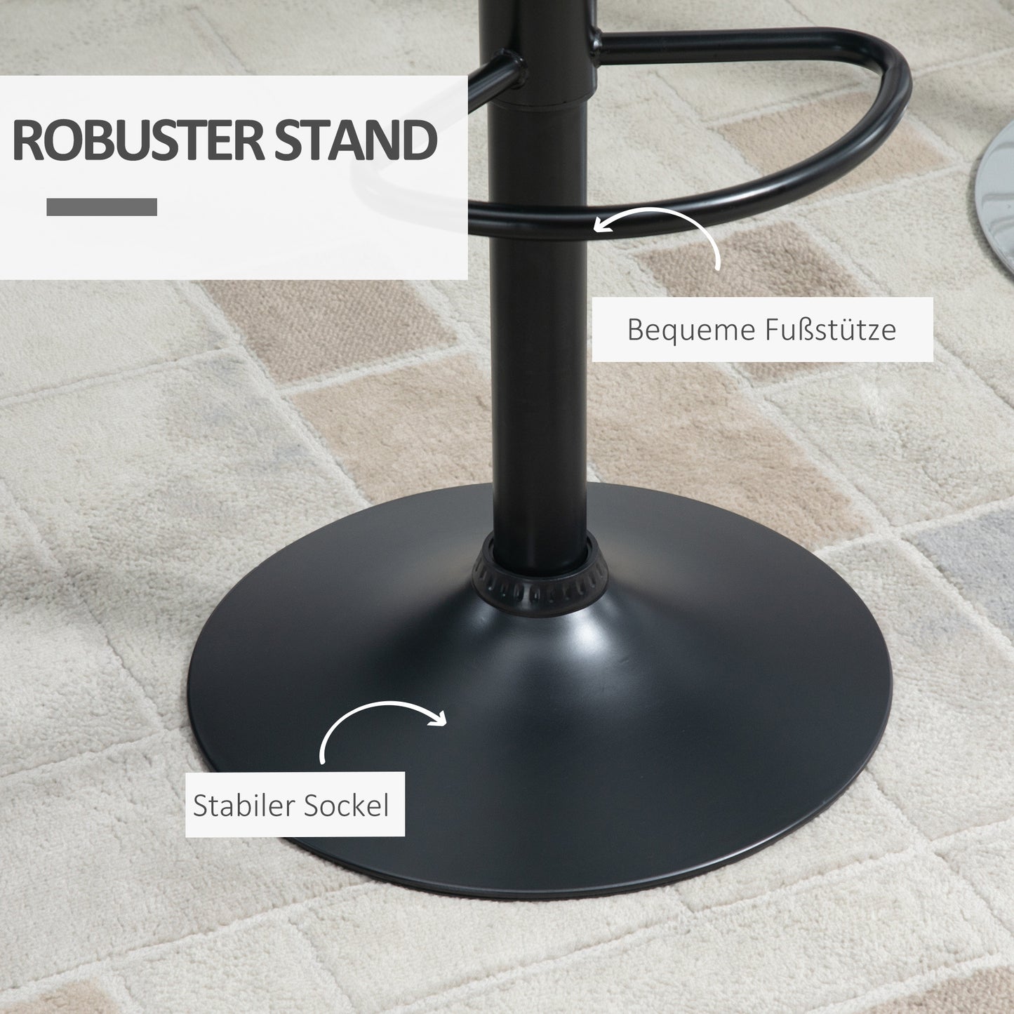 Barkrukken – Barkruk Retro – Barstoel – Keukenkruk – Hoge Stoel – Set Van 2 – Verstelbare Hoogte 89-109 cm – Mat Zwart Design