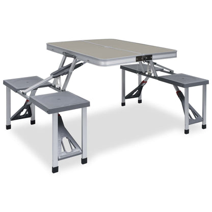 Campingtafel – Campingstoel – Vouwstoel – Klapstoel – Picknicktafel – Inklapbaar – Lichtgewicht – Met Parasolgat – Set van 1 Tafel en 4 Stoelen