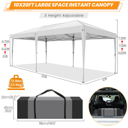 Opvouwbare Partytent – Vouwtent – Zonnescherm – Terras Overkapping – Tent Met Zijwanden – 3×6 Meter – Aluminium Frame – Eén-Klik Installatie