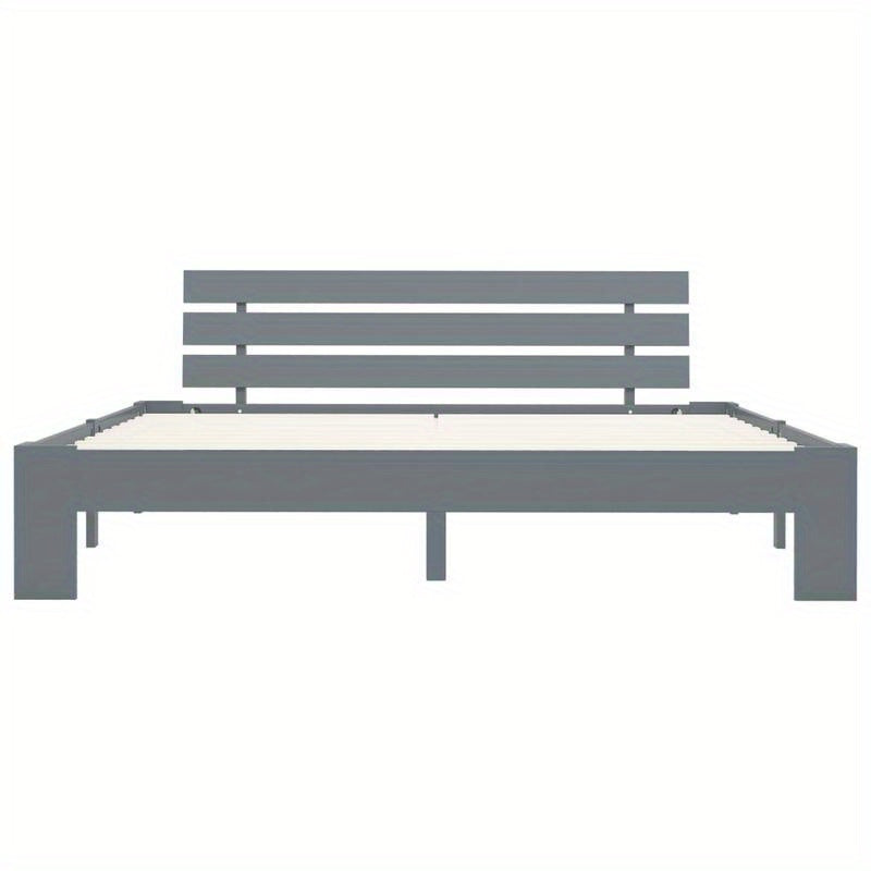 Bedframe – Massief Houten Bed – Grenen Bed – Tweepersoonsbed – Slaapbank – 180x200 cm – Massief Grenenhout – Tijdloos Grijs