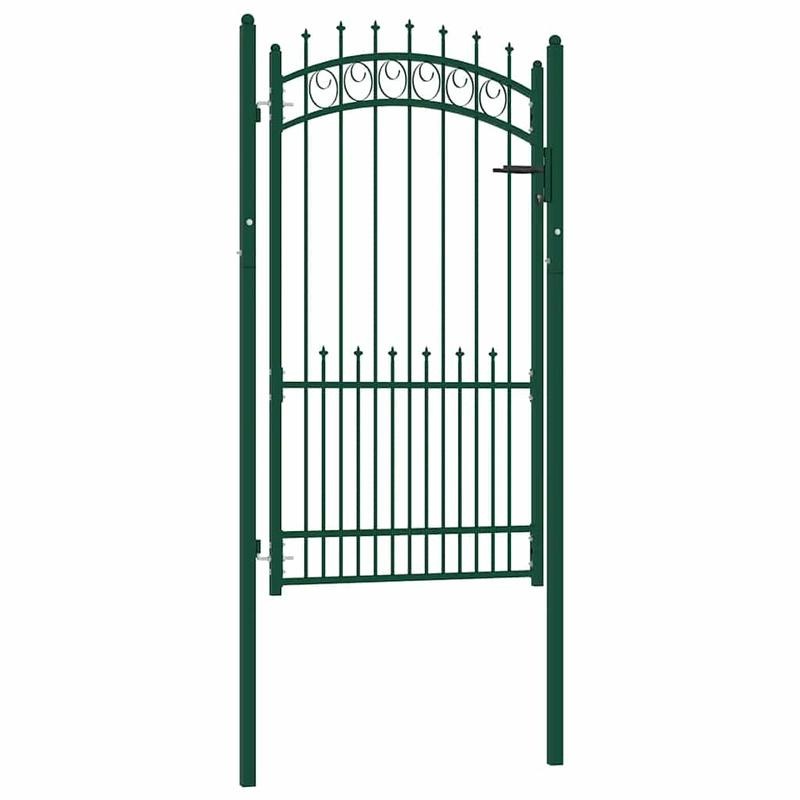Groene Tuinpoort – Tuinpoort Met Spijlen – Tuinhek – Tuindeur – Buitenpoort – Gepoedercoat Staal – Weerbestendig En Stevig