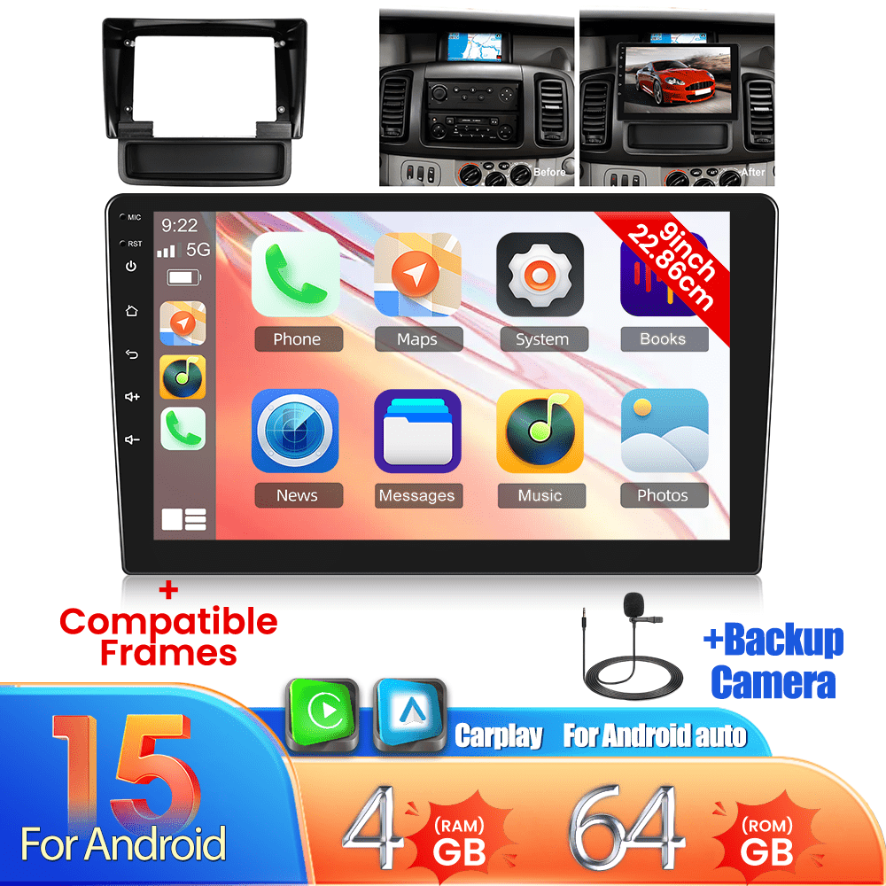 Multimedia Android Autostereo – Auto Radio – Navigatiesysteem – Touchscreen Speler – Car Audio Systeem – 10 Inch Display – Draadloze CarPlay & Android Auto – AHD Achteruitrijcamera Met Microfoon