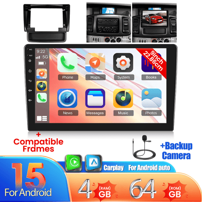 Multimedia Android Autostereo – Auto Radio – Navigatiesysteem – Touchscreen Speler – Car Audio Systeem – 10 Inch Display – Draadloze CarPlay & Android Auto – AHD Achteruitrijcamera Met Microfoon