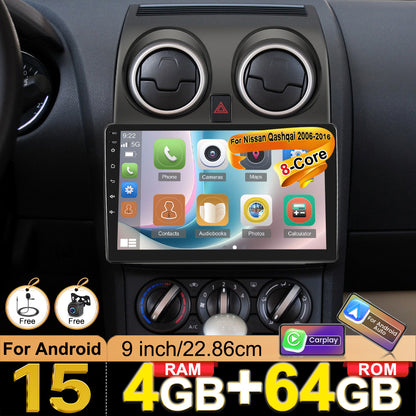 Nissan Qashqai Autoradio – Car Stereo – Multimedia Radio – Navigatiesysteem – Auto Audio – 9-Inch Touchscreen – Android 15 Met 4GB+64GB