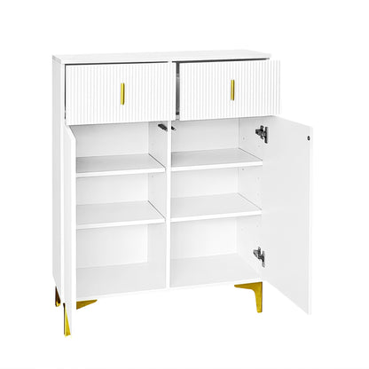 Halmeubel Set – Halmeubelcombinatie – Schoenenkast – Garderobekast – Schoenenbank – Wit – Goudkleurige Haken – Comfortabel Zithoek Met Kussen