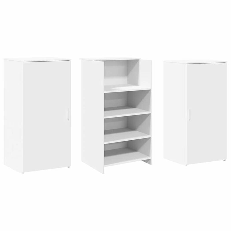 Balie – Receptiebalie – Werkplek – Ontvangstbalie – Balie Meubel – Wit – Modern – Opbergruimte – Ruim Werkblad 155x50 cm – Stevig Houten Design