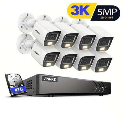 Beveiligingssysteem – Camerasysteem – Bewakingsset – Camerabeveiliging – 16-Kanaals DVR – 3K Videoresolutie – AI Mens- en Voertuigdetectie – 2TB HDD Opslag