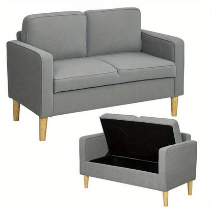 2-Zitsbank – Slaapbank – Loveseat – Bank Met Opbergruimte – Futonbank – Compact Design – Massief Houten Poten – Dik Schuim