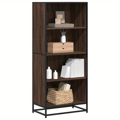 Bookshelf 60X35X139 Cm Made of Treated Wood in Brown Oak Color. Vertical Shelves, Sturdy And Durable, Attractive, Ample Storage Space, Smooth Surface, Moisture-Resistant, Warp-Resistant, And Split-Resistant, Suitable for Offi