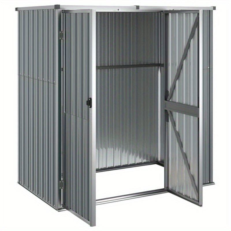Tuinhuisje – Tuinkast – Berging – Opbergbox – Tuinschuur – Gegalvaniseerd Staal – Grijs – 161x89x161 cm – Weerbestendig – Stevig