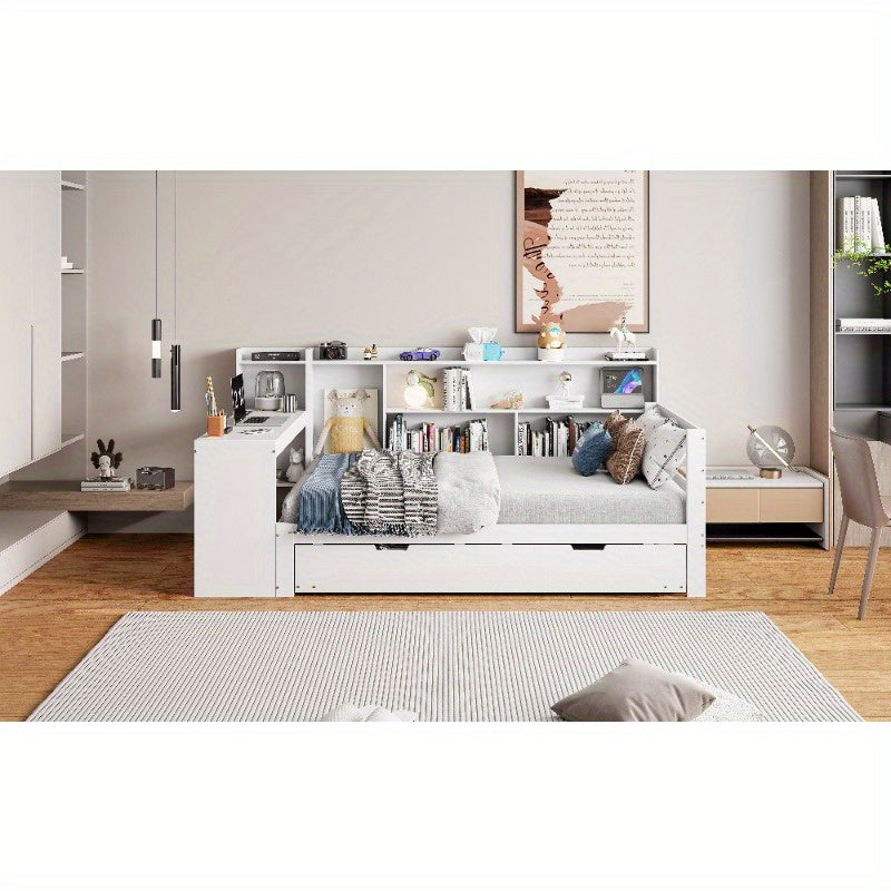 Sofa Bed – Slaapbank – Bedbank – Klikklakbank – Logeerbed – Ruimtebesparend Ontwerp – Ingebouwd Bureau Met Opberglades