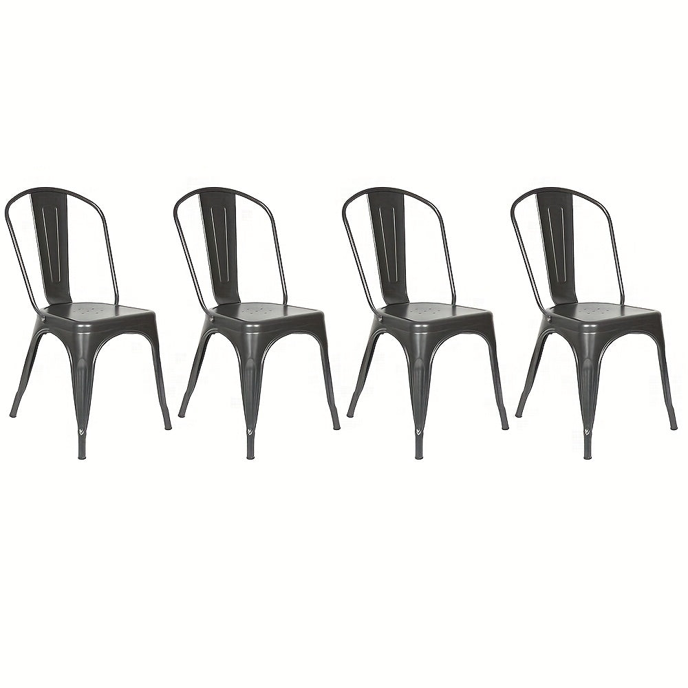 4pcs Commercial Metal Stackable Chairs - Heavy-Duty Steel Folding Chairs, Easy to Clean and Sturdy, Suitable for Banquets, Events, Buffets, University Cafes, Cafes, Bakeries, Fast Food Restaurants