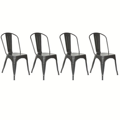 4pcs Commercial Metal Stackable Chairs - Heavy-Duty Steel Folding Chairs, Easy to Clean and Sturdy, Suitable for Banquets, Events, Buffets, University Cafes, Cafes, Bakeries, Fast Food Restaurants