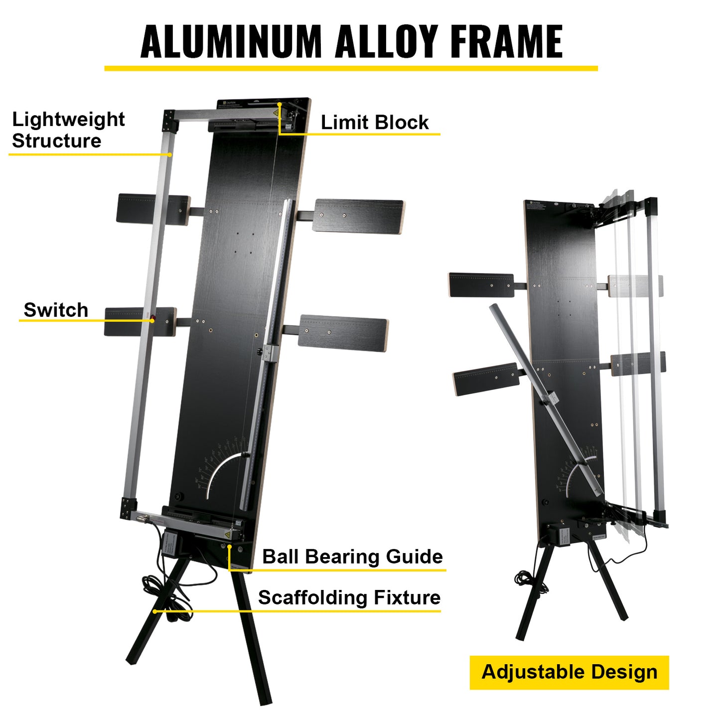 Styroporschaar – Piepschuim Snijder – Schuim Snijmachine – Isolatiesnijder – Knipschaar – Max. Snijlengte 122 cm – Snijdikte 42 cm – Instelbare Snijhoek 0-90° – Lichtgewicht Aluminium Frame