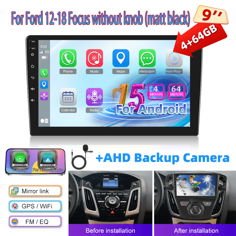 Autoradio – Auto Stereo – Multimedia Speler – Car Audio – Inbouw Radio – Android 15 – Draadloos CarPlay & Android Auto – 9 Inch IPS Touchscreen – AHD Achteruitrijcamera & Stuurwielbediening