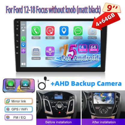 Autoradio – Auto Stereo – Multimedia Speler – Car Audio – Inbouw Radio – Android 15 – Draadloos CarPlay & Android Auto – 9 Inch IPS Touchscreen – AHD Achteruitrijcamera & Stuurwielbediening