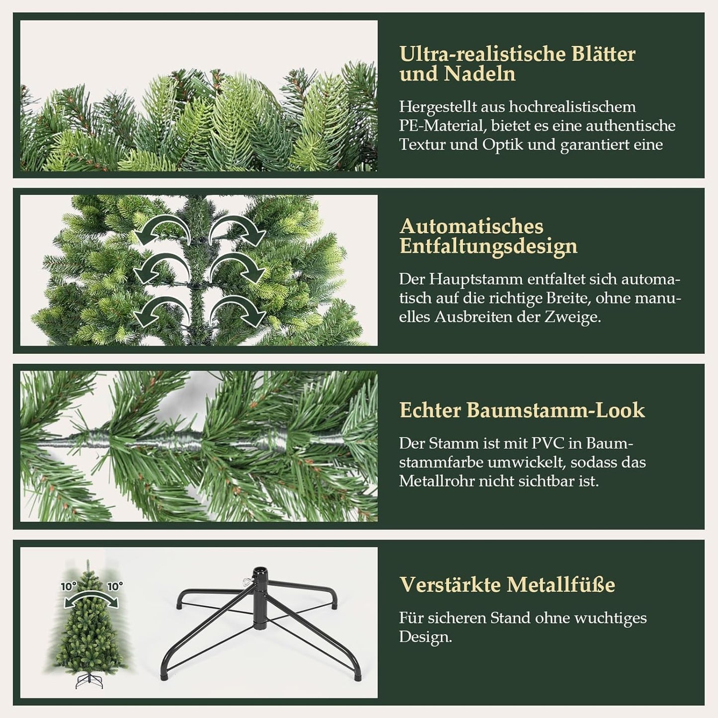 Kerstboom – Kunstkerstboom – Kunstboom – Versierde Boom – Flocked Boom – 210 cm Hoogte – Realistische PE Tips – Met Ingebouwde Verlichting