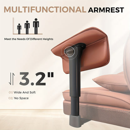 Bureaustoel – Kantoorstoel – Werkstoel – Bureaufauteuil – Bureaustoel Met Voetensteun – Ergonomische Hoge Rugleuning – Stevig Carbon Stalen Frame – PU Leer – Grijs