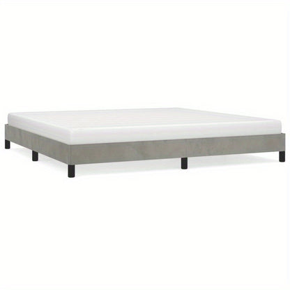 Modern Minimalist Bed Frame - Light Grey/Neutral Beige, Easy Assembly, Sturdy Wooden Platform Bed, No Box Spring Needed, Space-Saving Design for Small Rooms, Apartments, Guest Rooms - Mattress Not Included, Apartment Furnitur