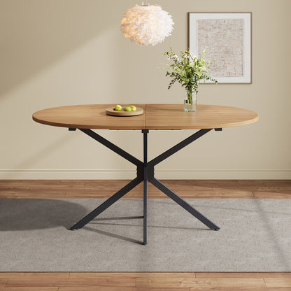 Modern Minimalist Dining Table - Oval Shape Seats 4-6 People, Sturdy Metal Legs, Space-Saving Design for Small Dining Rooms & Open Layouts, Easy Assembly Required - Ideal for Modern Homes & Apartments