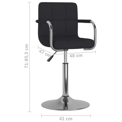 Modern Black Fabric Bar Stool with Backrest - Adjustable Height, Sturdy Hardwood Frame & Easy-Clean Fabric Seat, Counter/Bar Height - Assembly Required for Kitchen, Home Bar, Cafe, Restaurant - Contemporary Modern Design