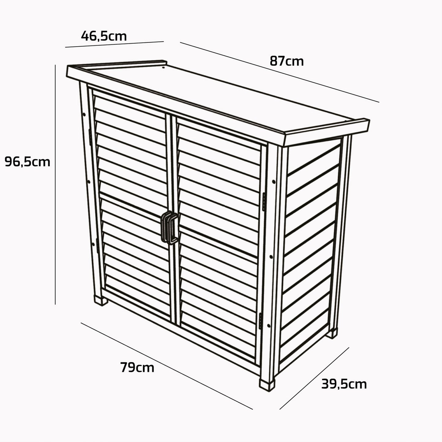 Tuinhuisje – Tuinschuur – Gereedschapsschuur – Buitenberging – Tuinkast – Massief Grenenhout – Compact 87x96,5x46,5 cm