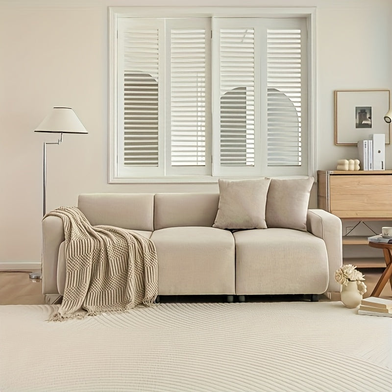 3-Zits Bank – Sofa – Bankstel – Zitbank – Hoekbank – Mosterdgeel – Comfortabele Zachte Stof – Stevig Frame