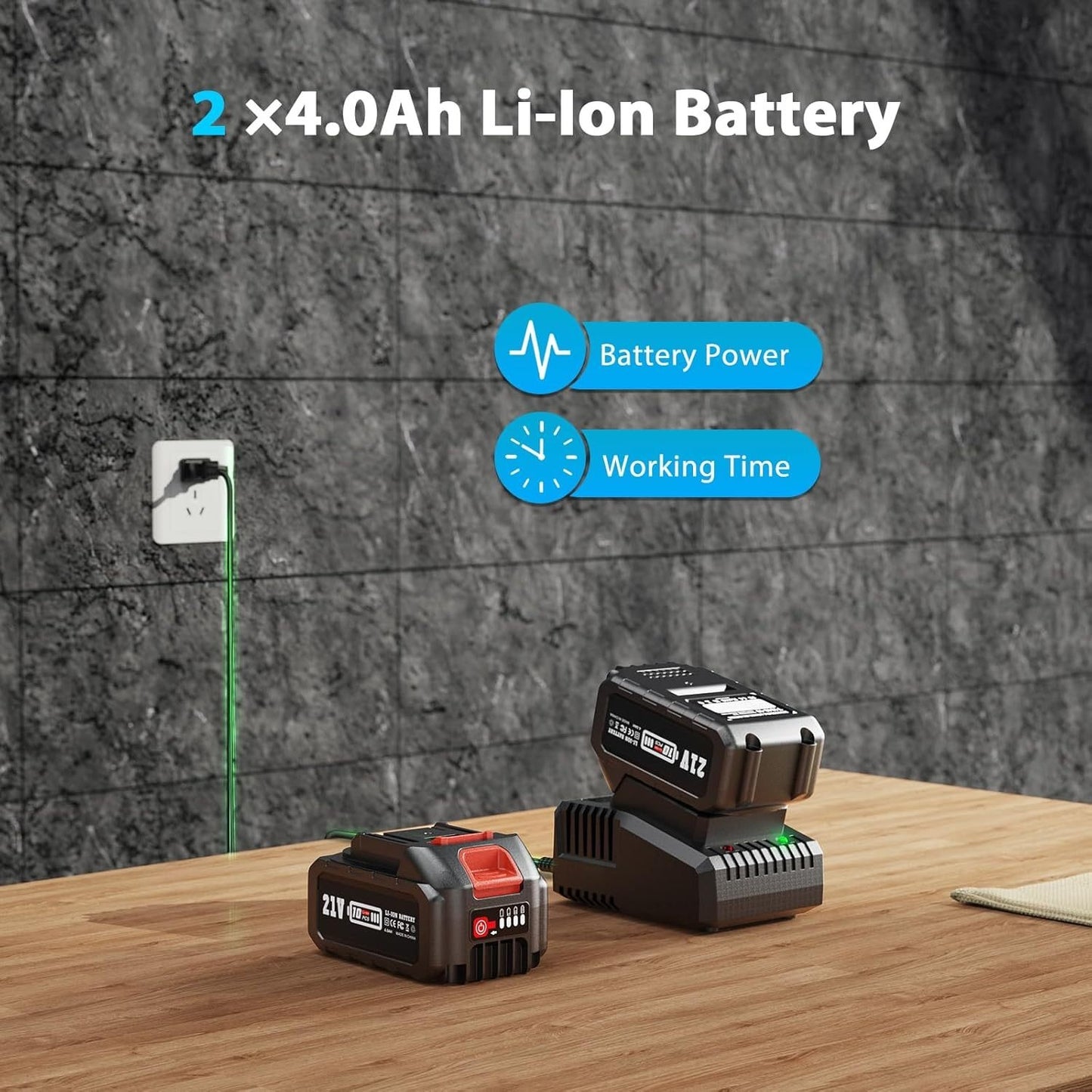 Haakse Slijper – Slijptol – Slijpmachine – Accu Slijper – Elektrische Slijper – 21V Draadloos – 125 mm Schijf – Brushless Motor
